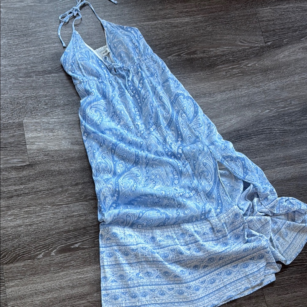 Hollister Blue Dress with Flowy Ruffles